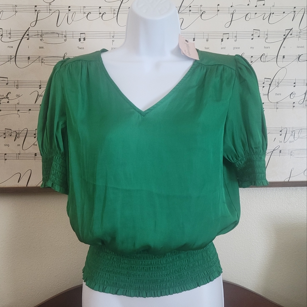 Philosophy 🖤 Emerald Green Blouse, NWT, Size xs